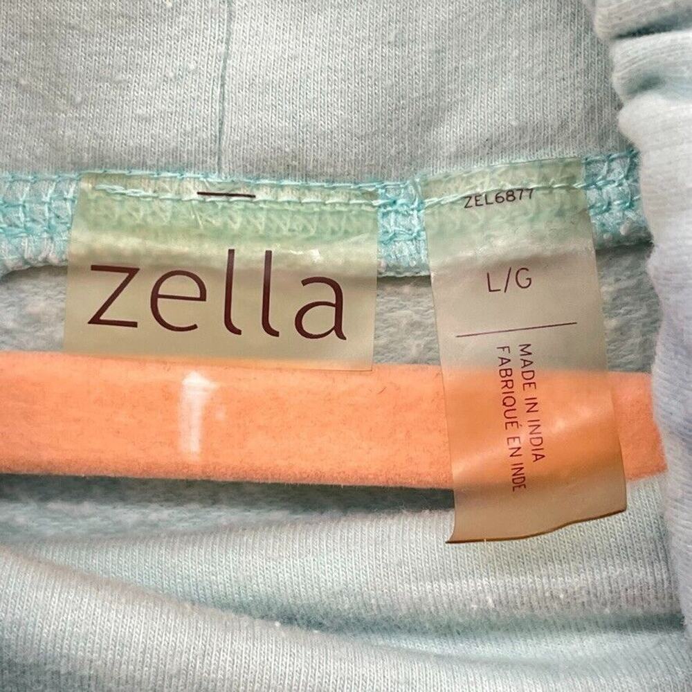 Zella Womens Cowl Neck Sweatshirt Large Mint Green Drawstring Pullover Athletic - Picture 3 of 11